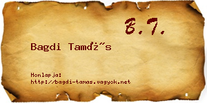 Bagdi Tamás névjegykártya